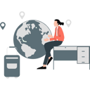 پیش‌نمایش فایل businesswoman-thinking-about-offices-trip-location-12234432 از پک تور کاری