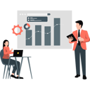 پیش‌نمایش فایل businessman-and-woman-discussing-analytics-graph-12260143 از پک مدیریت