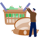 پیش‌نمایش فایل the-boy-is-holding-fruit-basket-12893534 از پک خرید خواربار