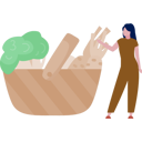 پیش‌نمایش فایل the-girl-is-explaining-grocery-basket-12893543 از پک خرید خواربار