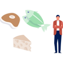پیش‌نمایش فایل the-man-is-presenting-meat-meal-12893527 از پک خرید خواربار