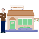 پیش‌نمایش فایل the-man-is-standing-near-super-market-12893530 از پک خرید خواربار