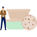 پیش‌نمایش فایل the-man-is-standing-next-to-the-biscuits-of-the-bakery-12893550 از پک خرید خواربار