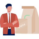 پیش‌نمایش فایل the-office-boy-is-showing-lunch-parcel-12893558 از پک خرید خواربار