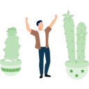 پیش‌نمایش فایل boy-happy-with-fer-cactus-plant-13009999 از پک کاکتوس