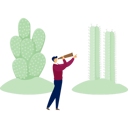 پیش‌نمایش فایل man-looking-cereus-tree-by-spyglass-13010011 از پک کاکتوس