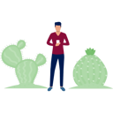 پیش‌نمایش فایل man-looking-mobile-near-cactus-plant-13010014 از پک کاکتوس