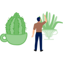پیش‌نمایش فایل man-pointing-at-cup-plant-13009992 از پک کاکتوس