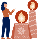 پیش‌نمایش فایل girl-pointing-at-diwali-candle-13010311 از پک شمع