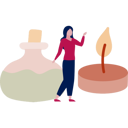پیش‌نمایش فایل girl-presenting-vase-chemical-13010319 از پک شمع