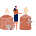 پیش‌نمایش فایل girl-showing-scented-candle-13010306 از پک شمع