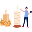 پیش‌نمایش فایل girl-working-beside-romantic-golden-candle-13010329 از پک شمع