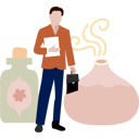 پیش‌نمایش فایل man-showing-perfume-bottle-13010304 از پک شمع