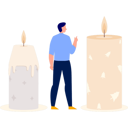 پیش‌نمایش فایل man-talking-about-aromatherapy-decor-candle-13010288 از پک شمع