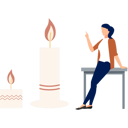 پیش‌نمایش فایل girl-sitting-on-table-pointing-white-candle-13010249 از پک شمع