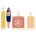 پیش‌نمایش فایل girl-standing-near-christmas-candles-13010280 از پک شمع