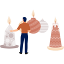 پیش‌نمایش فایل man-checking-christmas-candle-13010263 از پک شمع