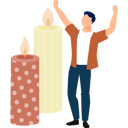 پیش‌نمایش فایل man-happy-with-home-decoration-candle-13010248 از پک شمع