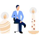 پیش‌نمایش فایل man-sitting-and-looking-at-candle-light-13010245 از پک شمع