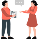 پیش‌نمایش فایل boy-and-girl-are-talking-about-star-rating-12999017 از پک خدمات تحویل کالا