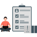 پیش‌نمایش فایل boy-making-checklist-12999003 از پک خدمات تحویل کالا