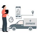 پیش‌نمایش فایل girl-explaining-express-delivery-12999019 از پک خدمات تحویل کالا
