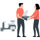پیش‌نمایش فایل man-delivering-the-cake-to-girl-12999033 از پک خدمات تحویل کالا