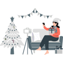 پیش‌نمایش فایل girl-making-video-with-christmas-presents-13114269 از پک تولیدکننده محتوا