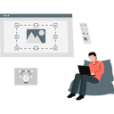 پیش‌نمایش فایل man-sitting-on-couch-working-on-laptop-13137781 از پک طراحی