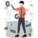 پیش‌نمایش فایل boy-looking-at-business-dashboard-by-vr-glasses-13114074 از پک فناوری واقعیت افزوده و مجازی