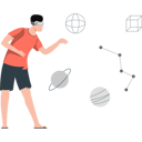 پیش‌نمایش فایل boy-showing-metaverse-technology-13114099 از پک فناوری واقعیت افزوده و مجازی