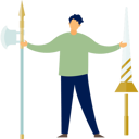 پیش‌نمایش فایل boy-presenting-spears-13057233 از پک شمشیر، زره شوالیه، سلاح‌ها
