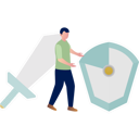 پیش‌نمایش فایل boy-showing-protection-shield-13057205 از پک شمشیر، زره شوالیه، سلاح‌ها
