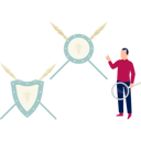 پیش‌نمایش فایل man-holding-magnifying-glass-13057221 از پک شمشیر، زره شوالیه، سلاح‌ها