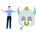 پیش‌نمایش فایل man-presenting-dragon-helmet-13057202 از پک شمشیر، زره شوالیه، سلاح‌ها