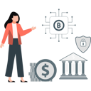 پیش‌نمایش فایل female-telling-about-bitcoin-networking-13114185 از پک فناوری بلاکچین