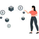 پیش‌نمایش فایل girl-pointing-at-bitcoin-box-13114207 از پک فناوری بلاکچین