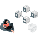 پیش‌نمایش فایل women-looking-box-networking-13114209 از پک فناوری بلاکچین