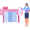 پیش‌نمایش فایل girl-showing-paper-printing-machine-13057100 از پک صنعت چاپ