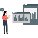 پیش‌نمایش فایل girl-talking-about-website-graph-13569100 از پک فعالیت‌های تجاری
