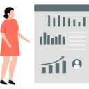 پیش‌نمایش فایل girl-showing-business-graph-13569177 از پک فعالیت‌های تجاری