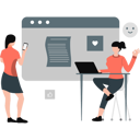 پیش‌نمایش فایل girl-talking-about-website-feedback-13569155 از پک فعالیت‌های تجاری
