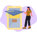 پیش‌نمایش فایل girl-looking-at-online-graduation-cap-13698249 از پک کتاب الکترونیک