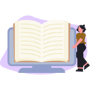 پیش‌نمایش فایل girl-presenting-e-book-13698266 از پک کتاب الکترونیک