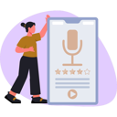 پیش‌نمایش فایل girl-showing-micro-speaker-star-rating-13698260 از پک کتاب الکترونیک