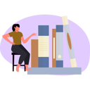 پیش‌نمایش فایل girl-using-online-library-13698268 از پک کتاب الکترونیک