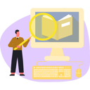 پیش‌نمایش فایل man-searching-e-book-with-magnifying-glass-13698281 از پک کتاب الکترونیک