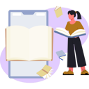 پیش‌نمایش فایل student-reading-book-online-13698277 از پک کتاب الکترونیک