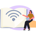 پیش‌نمایش فایل woman-downloading-book-with-internet-13698279 از پک کتاب الکترونیک