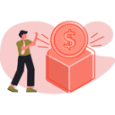 پیش‌نمایش فایل man-showing-money-box-13685208 از پک ارز دیجیتال